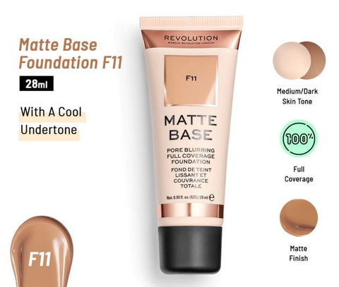 💝Revolution Matte Base Foundation - Color F11 - 72 units