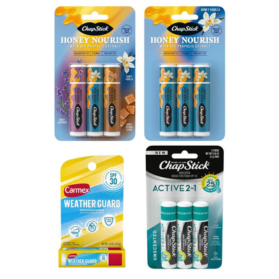 💋 Bulk Lip Care Lot: Manifested ChapStick & Carmex Box #6357 (155 units)