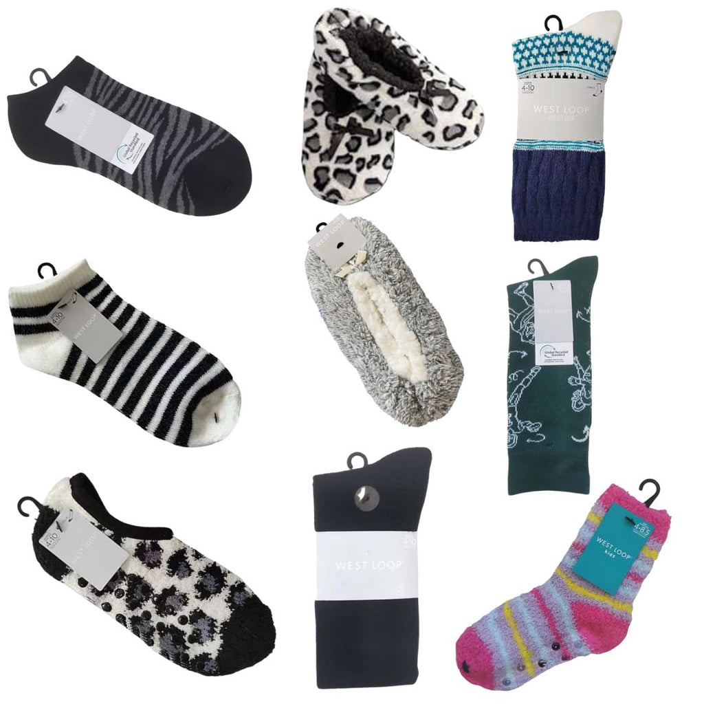 🧦Keep Feet Happy: Westloop Socks & Slippers Cozy Lot #4844 (100 units) - Image 1