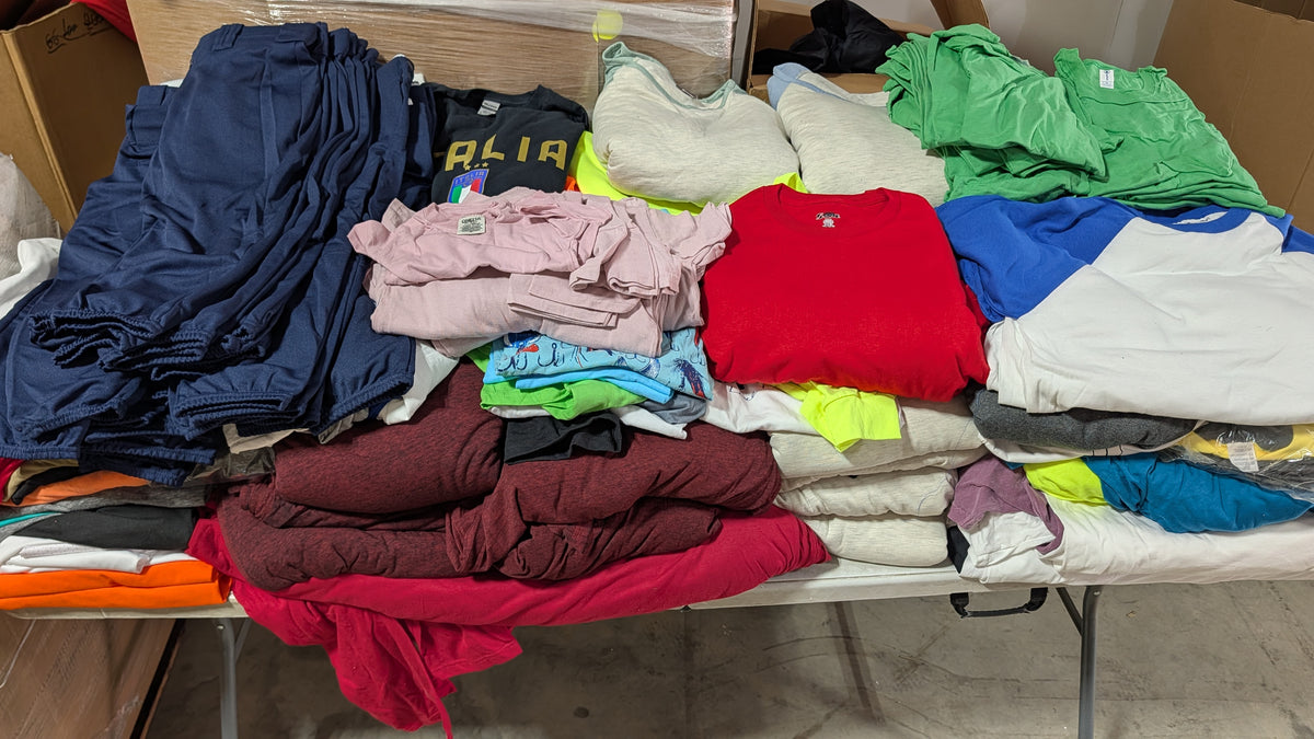 Mixed Blank Apparel & Printwear Liquidation Pallet (1700 Units)