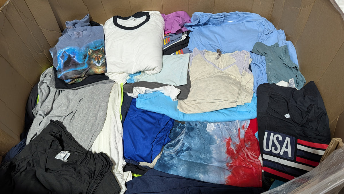 Mixed Blank Apparel & Printwear Liquidation Pallet (1700 Units)