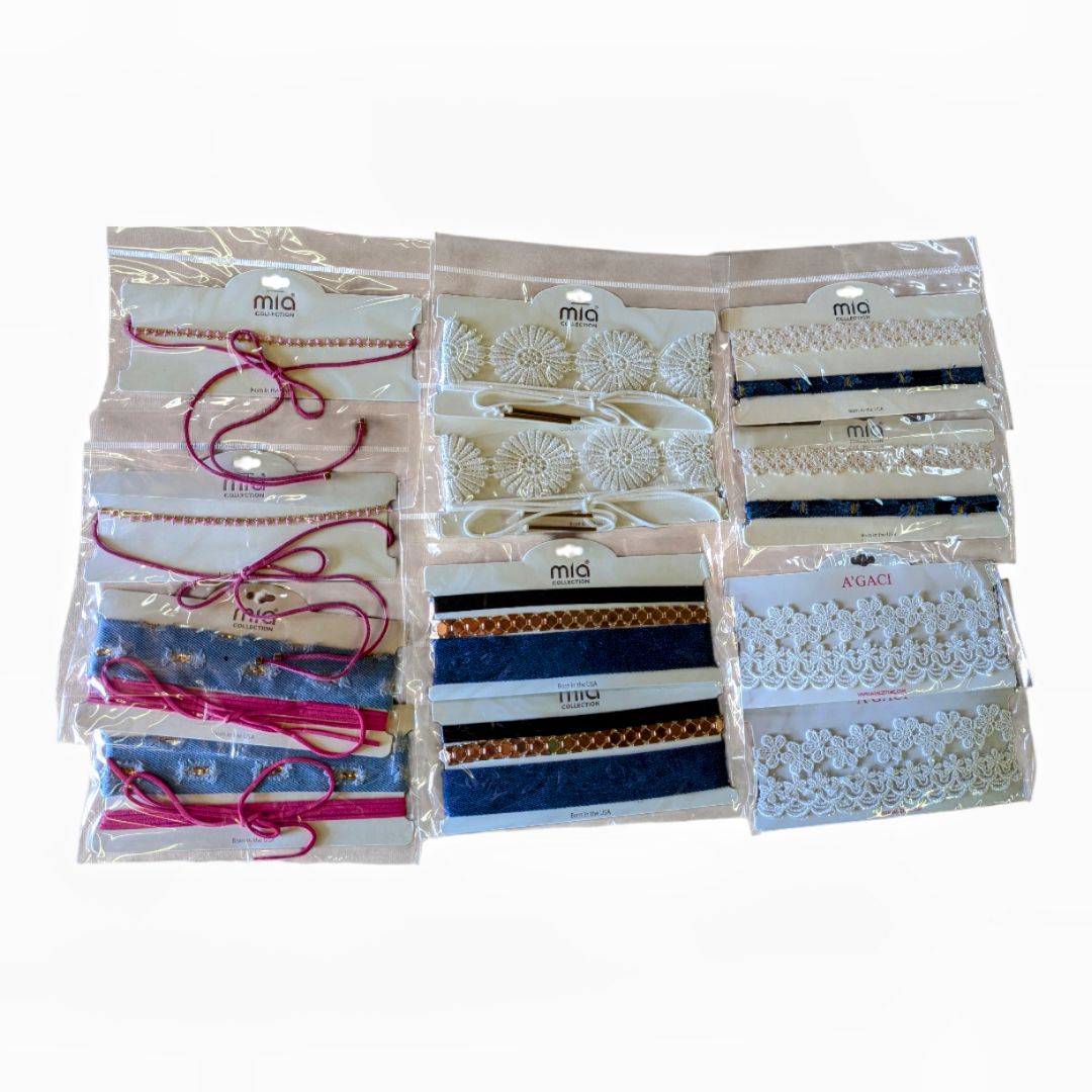 📿Trendy Case-Packed Fashion Choker Lot – Lace, Rhinestone, Velvet + More! #5572 (120 units) - Image 2