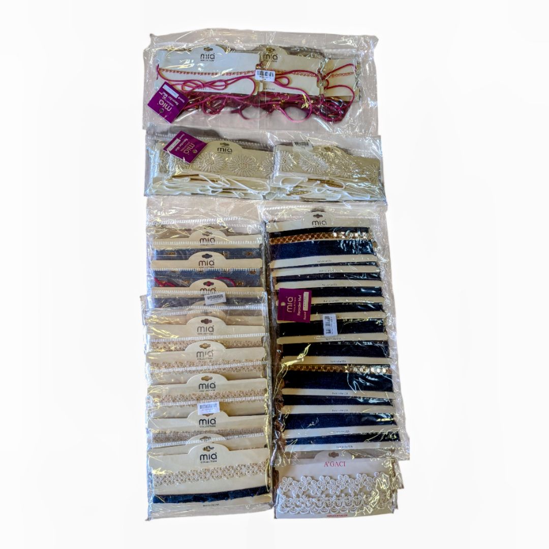 📿Trendy Case-Packed Fashion Choker Lot – Lace, Rhinestone, Velvet + More! #5572 (120 units) - Image 3