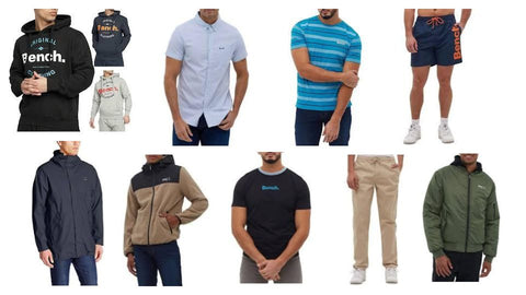 💎👔Bench Men's Apparel Lot: Sharp Styles, New with Tags Lot #4672 (50 units)